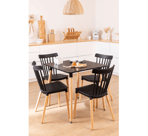Mesa Eames Cuadrada Negra 80x80 Cm