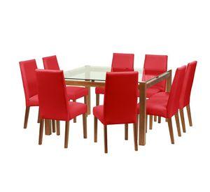 Juego De Comedor Barcelona 1400X1400 S/Cadiz Pu Rojo