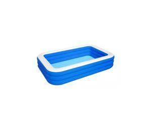 Piscina inflable rectangular + inflador 210x140x60 cm azul