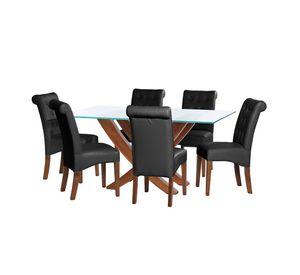 Juego De Comedor Alicante 6 Sillas Oviedo Pu Negro