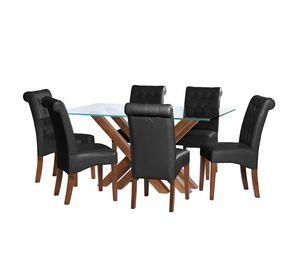 Juego De Comedor Merida 6 Sillas Oviedo Pu Negro