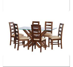 Juego De Comedor Merida 6 Sillas Granada  Pu Beige