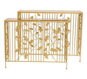 Set 2 Mesa Centro Auxiliar Lateral Decorativa Floral Jhn