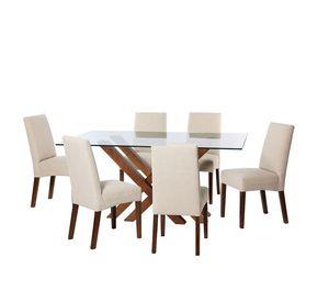 Juego De Comedor Merida 6 Sillas Cadiz Lino Blanco
