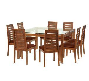 Juego De Comedor Barcelona 1400X1400 S/Tenerife Cuero Cafe Moro
