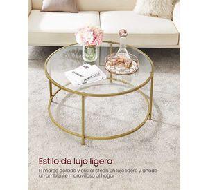 Mesa de centro vidrio Gold premium