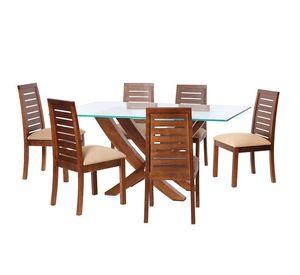 Juego De Comedor Alicante 6 Sillas Tenerife Lino Natural