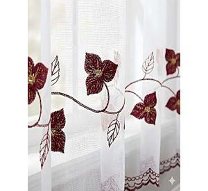 JUEGO DE 2 VISILLOS BORDADOS – ELEGANCIA FLORAL Y CLARIDAD NATURAL PARA EL HOGAR 04