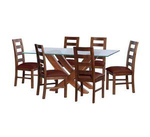 Juego De Comedor Alicante 6 Sillas Granada  Pu Chocolate