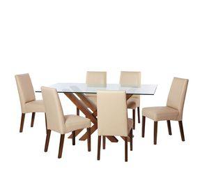 Juego De Comedor Merida 6 Sillas Cadiz Pu Beige