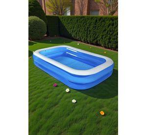 PISCINA INFLABLE RECTANGULAR FAMILIAR 200X120X40 CM AZUL