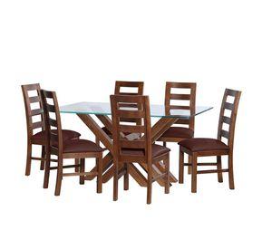 Juego De Comedor Merida 6 Sillas Granada  Pu Chocolate