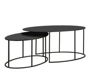 Mesa de Centro Nido Odda Metálica Negro 105x61x61 y 80x50x45 Hecho a Mano