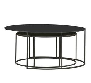 Mesa de Centro Nido Odda Metálica Negro 105x61x61 y 80x50x45 Hecho a Mano