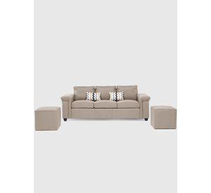 Sofá 3 cuerpos Sicilia + 2 Pouf Tela