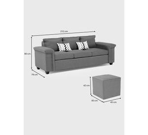 Sofá 3 cuerpos Sicilia + 2 Pouf Tela
