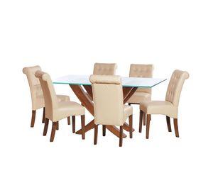Juego De Comedor Alicante 6 Sillas Oviedo Pu Beige