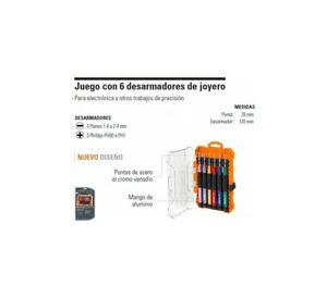 Juego Con Desarmadores De Precisión Joyero , 6 Piezas Truper