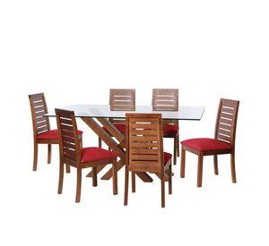 Juego De Comedor Merida 6 Sillas Tenerife Cuero Kentucky Rojo