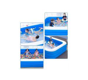 Piscina inflable rectangular + inflador 150x105x50 cm azul