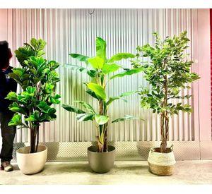 Planta Artificial Decorativa Arbol Grande Banano 120cm 12hjs