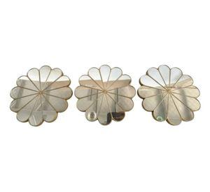 Set 3 Espejo Decorativo Pared Adorno Forma Flor Moderna Jhn