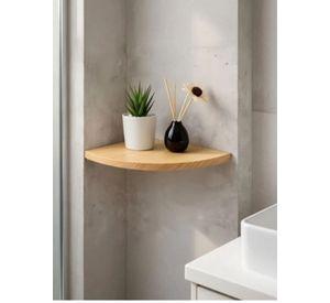 Repisa Esquinera Flotante Decorativa Madera Clara 45cm