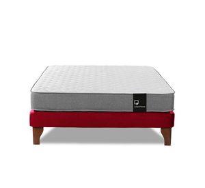 Cama Europea Zen Best Full 135x190 cm Tela Velvet Rojo