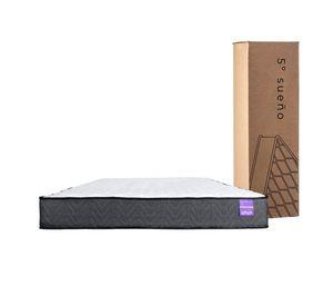 Cama Europea 1 Plaza Aura + Respaldo Tubular Madera Rosado
