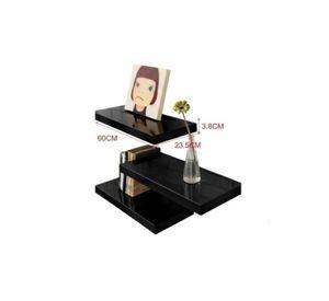 Repisa Flotante Negra Minimalista Estante Organizador Pared 60cm