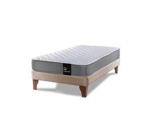 Cama Europea Zen Best 1.5 Plaza Colchon Resortes Base DivididaTela Beige