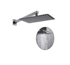 Brazo De Ducha 40cm + Plato De Ducha 20x30cm Gunmetal Taumm