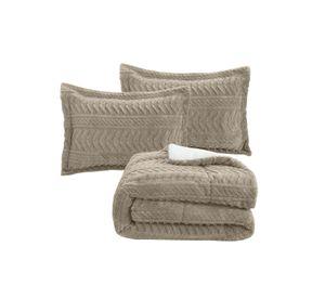 PLUMON ANDES CHIPORRO JACQUARD BEIGE 1.5 PLAZA