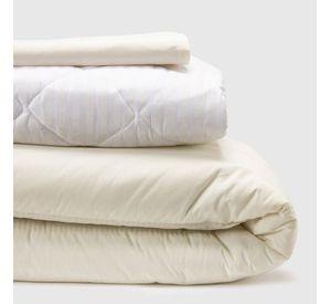 COMBO 35 PLUMON BICOLOR BEIGE BLANCO 1.5 PLAZAS