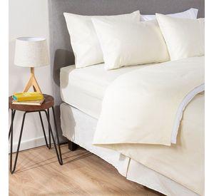COMBO 35 PLUMON BICOLOR BEIGE BLANCO 1.5 PLAZAS
