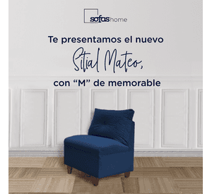 Butaca Mateo Chenille Azul Pata Madera 1C