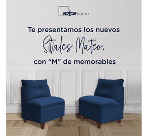 Par Butacas Mateo Chenille Azul Pata Madera 1C