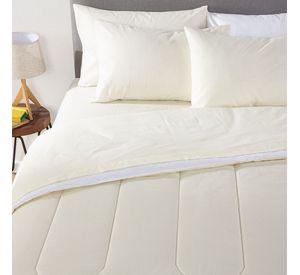COMBO 33 PLUMON BICOLOR BEIGE BLANCO 1.5 PLAZAS