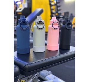 Botella Azul de Agua de Acero Inoxidable de 650ML con Soporte Magnético para Teléfono T-1004
