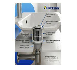 Desague Lavatorio 1 1/4 Tapon Automatico Push Cromado