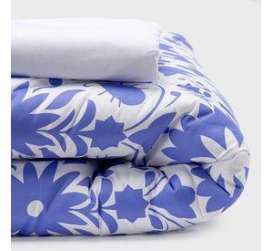 COMBO 41 PLUMON MEXICO REVERSIBLE AZUL 2 PLAZAS