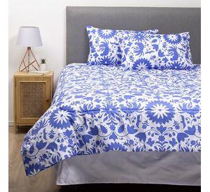 COMBO 41 PLUMON MEXICO REVERSIBLE AZUL 2 PLAZAS