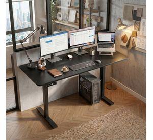Escritorio Altura Ajustable Eléctrico 140cm Profesional Color Marrón Oscuro Homer Design Hrsjz002