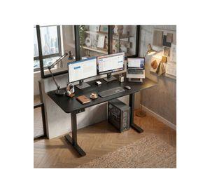 Escritorio Altura Ajustable Eléctrico 140cm Profesional Color Marrón Oscuro Homer Design Hrsjz002