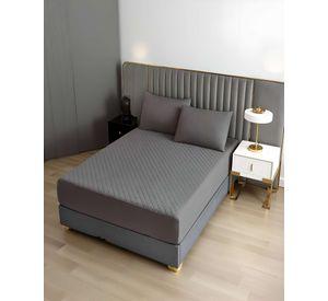 CUBRECOLCHON IMPERMEABLE 2 PLAZAS COLOR GRIS OSCURO
