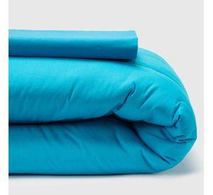 COMBO 15 PLUMON BICOLOR CELESTE AZUL 1.5 PLAZAS