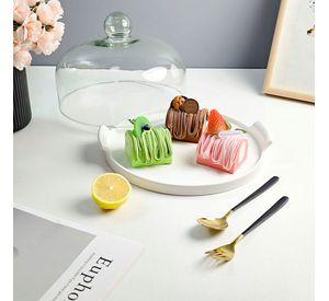 Tortero Porta Torta Exhibidor Ceramica Base Pasteles Soporte