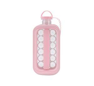 Botella Molde Para Hacer Hielo Redondo Portátil 2 En 1 Rosa