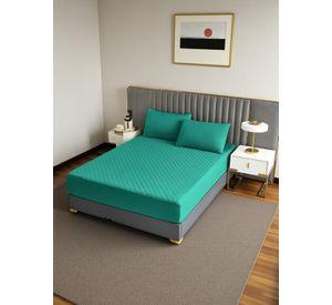 Cubrecolchón impermeable King + 02 fundas de almohada Verde