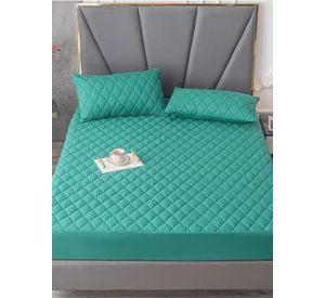 Cubrecolchón impermeable King + 02 fundas de almohada Verde